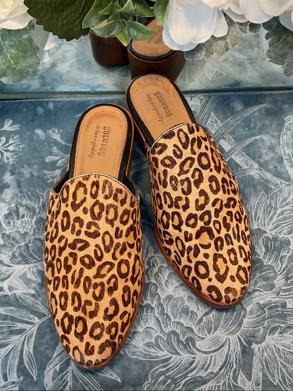Soludos Venetian Leopard Mules